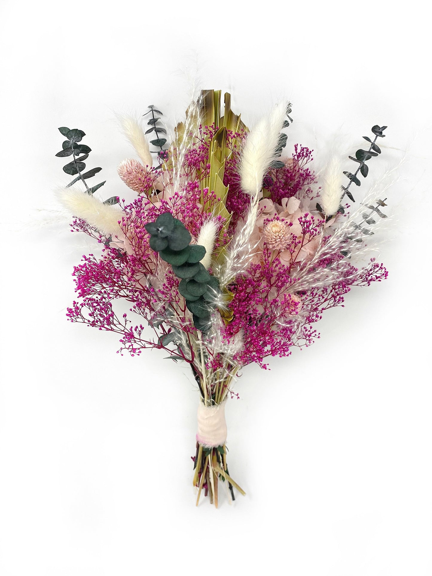 Wedding Bouquet, Pink Flowers, Dried Floral, Majestic, Preserved Floral, Bridal, Pink Bouquet, Summer, Spring, Gift, Boho, Palm Leaves