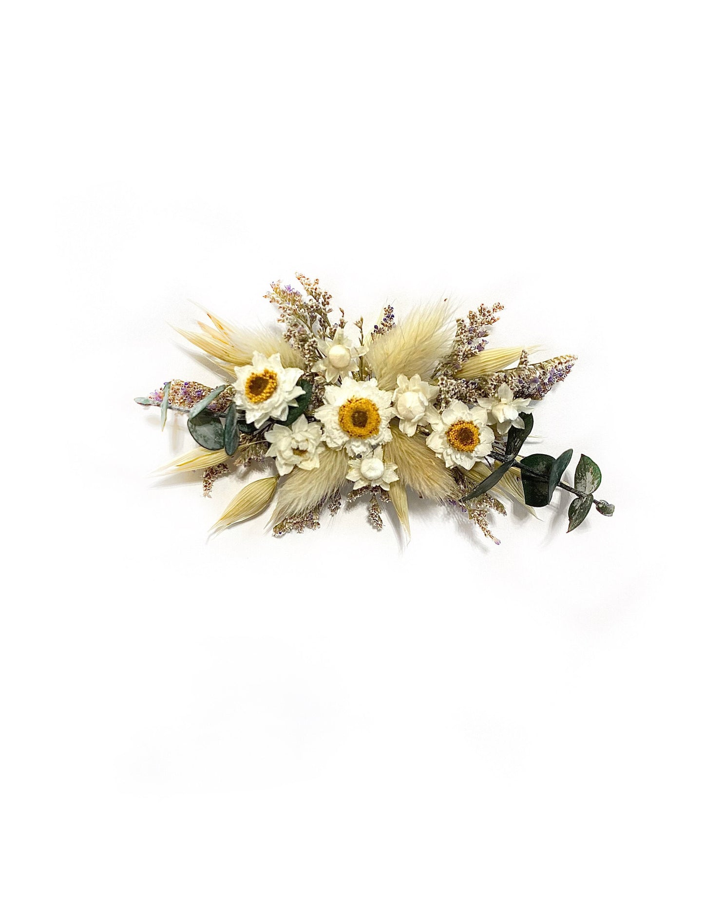 Sunflower Wedding bouquet, Dried Flowers, Summer, Fall, Wildflowers, Boho, Preserved, Floral, Eucalyptus, Bridal, German Statice