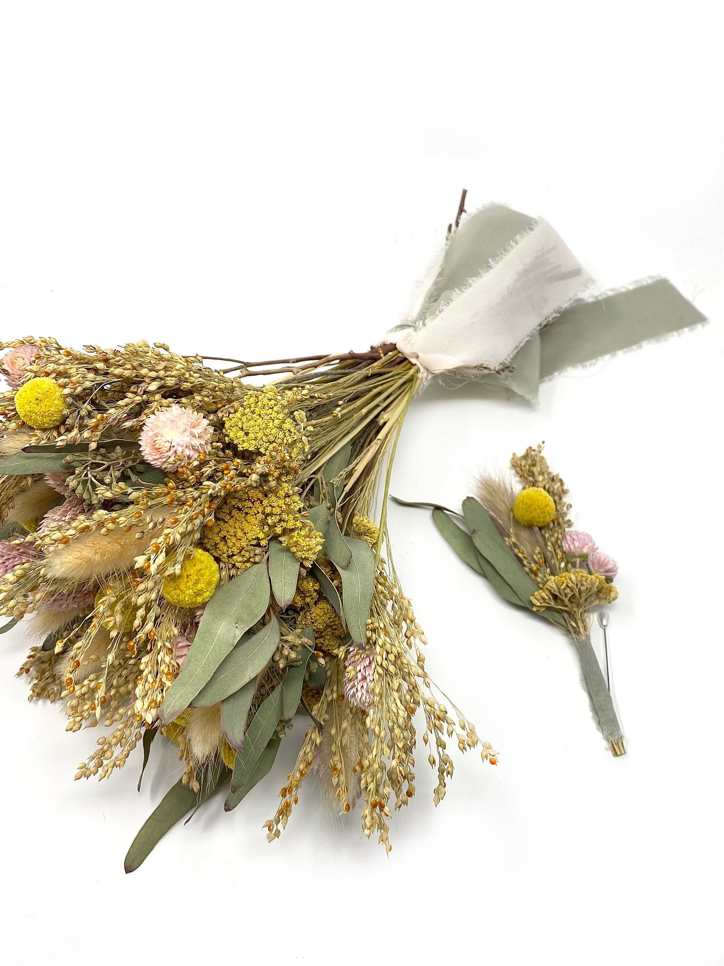 Summer Bouquet, Dried Florals, Wedding Flowers, Pink and Yellow, Throw Bouquet, Greenery, Light colors, Summer Florals, Bridal,Anniversary