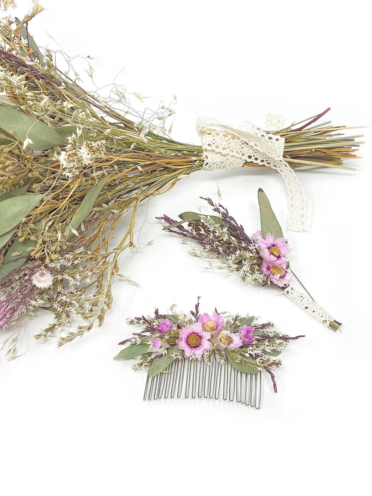 Summer Bouquet, Dried Flowers, Wedding Florals, Purple, Fairy, Throw Bouquet, Summer Florals, Greenery, Light colors, Bridal, Anniversary