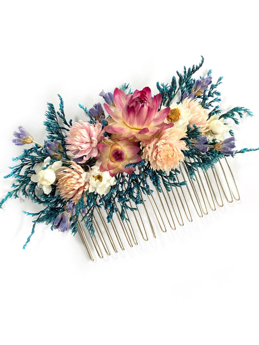 Hair Comb, Hair Pins, Dried flowers, Preserved, Floral Comb, Hair Clip Accessories, Wedding Accessory, Simple, Wedding Corsage, Prom, Bridal