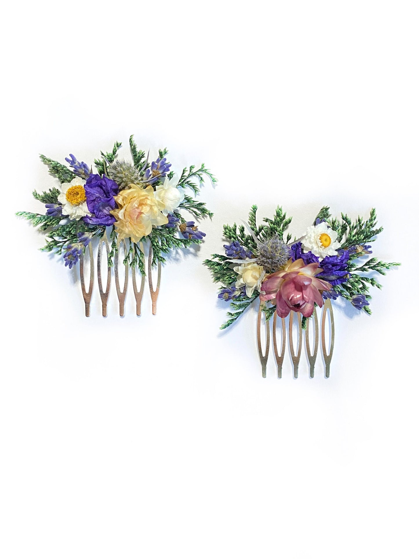 Wedding Bouquet, Dried Flowers, Strawflowers, Bridal, Lavender, Globe Thistles, Preserved Florals, Ammobium, Caspia
