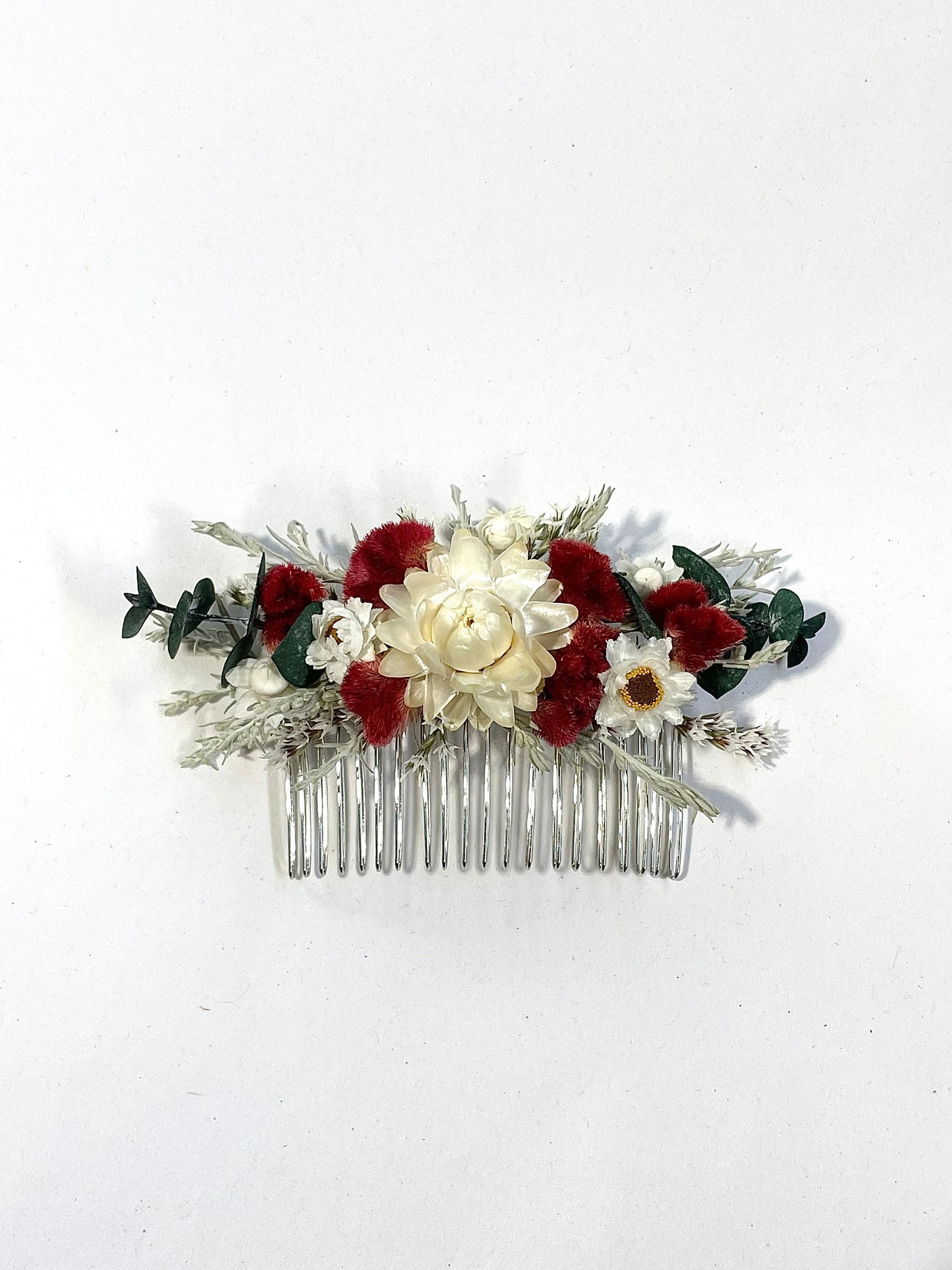 Wedding Bouquet, Dried Flowers, Preserved Floral, Ammobium, Coxcomb, Strawflower, Winter Bouquet, Eucalyptus, sliver king