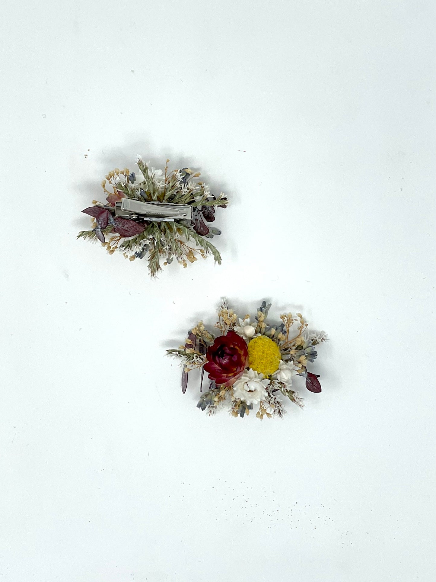 Hair Comb, Fall Hair Pins, Dried flowers, Preserved, Floral Comb, Clip, Wedding, Corsage, Prom, Bridal, Red, White, Yellow, Summer