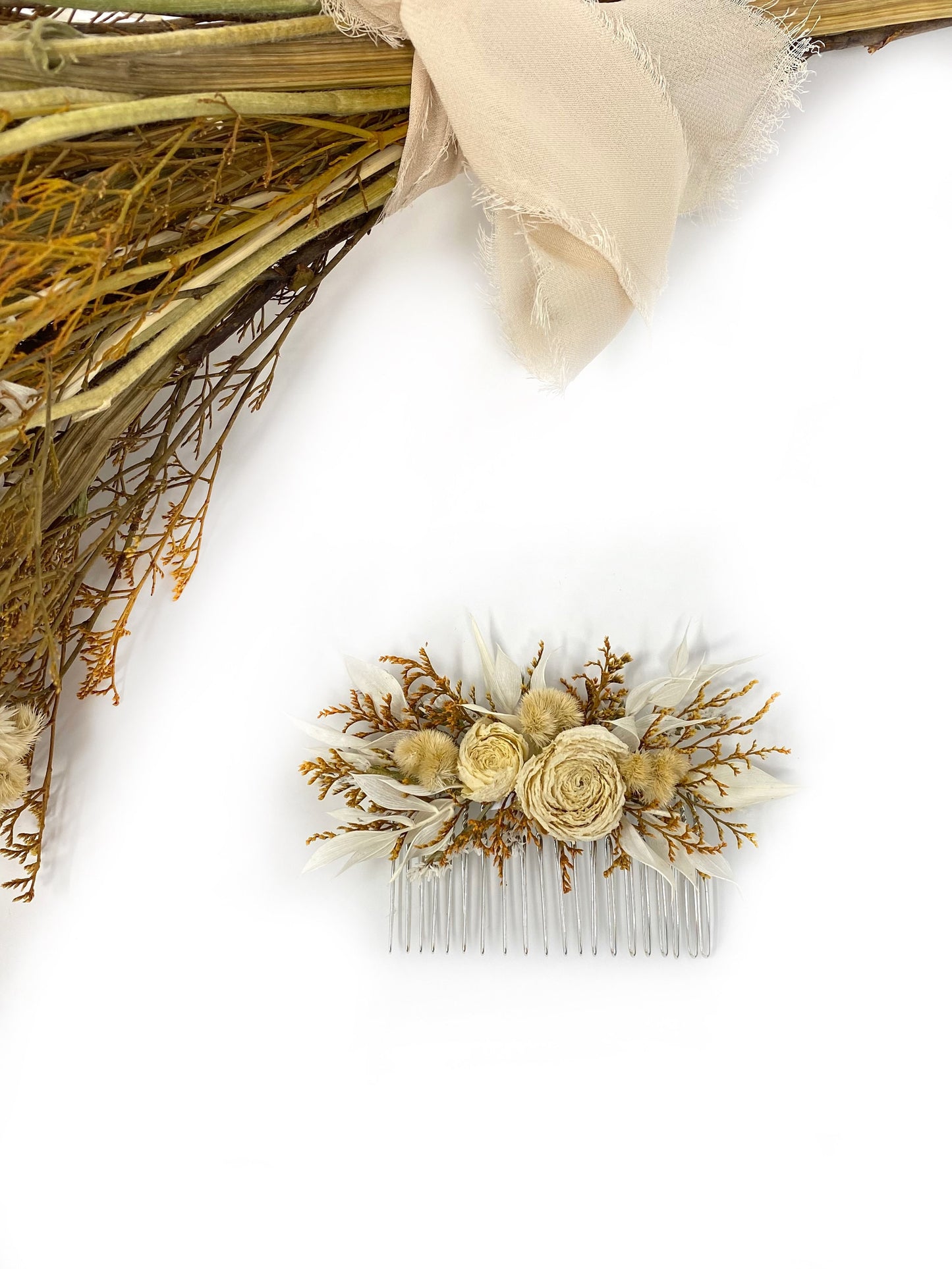 Fall Bouquet, Wedding Flowers, Floral Arrangement, Dried Flowers, Preserved, Dried Flowers, Bridal, Natural, Orange and White , Home Decor