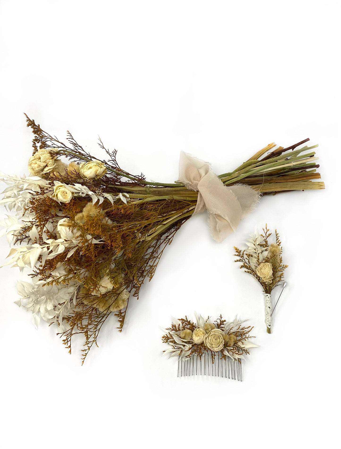 Fall Bouquet, Wedding Flowers, Floral Arrangement, Dried Flowers, Preserved, Dried Flowers, Bridal, Natural, Orange and White , Home Decor