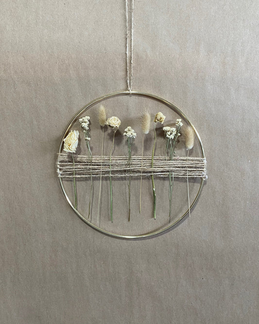 DIY Wall Decor, Dried Flowers, Beige, Gift Ideas, Preserved Floral, White