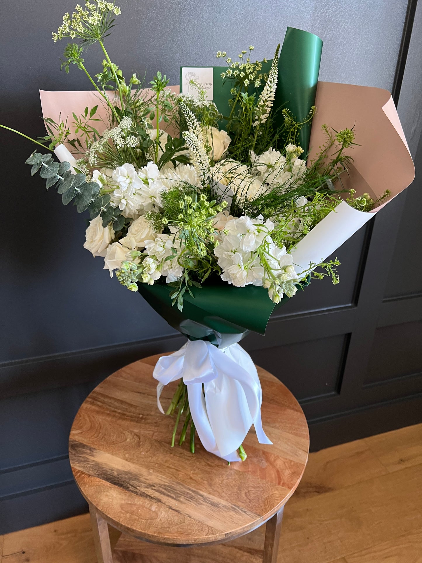 Valentine’s Day Fresh Flower Bouquets: White & Green