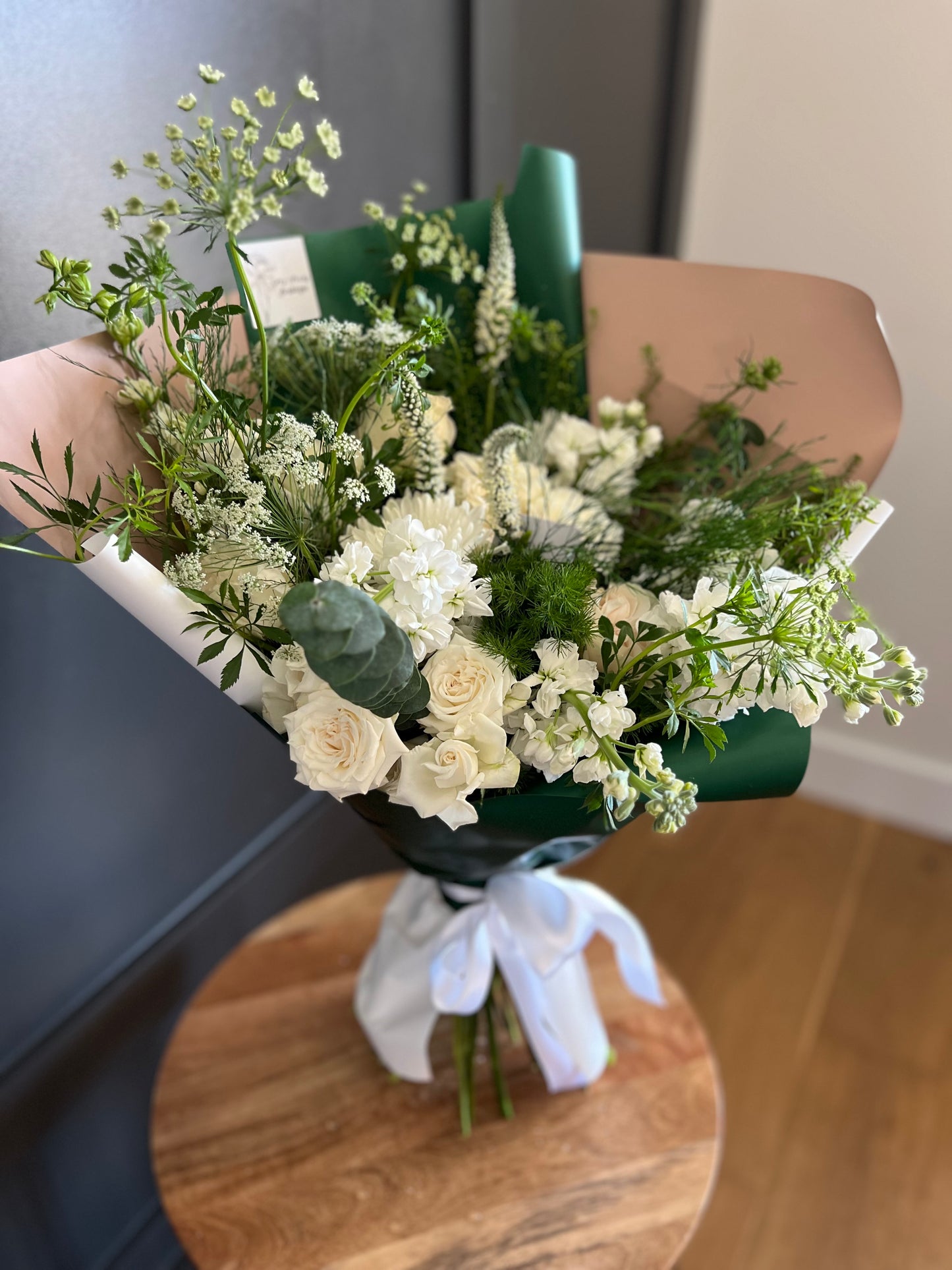 Valentine’s Day Fresh Flower Bouquets: White & Green