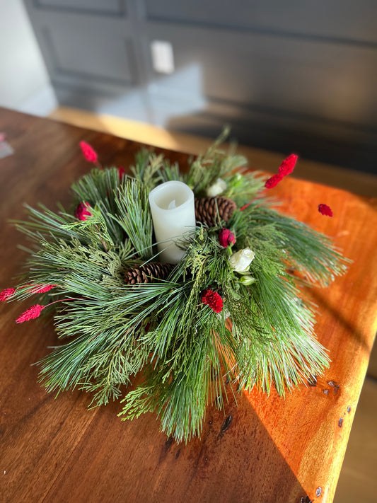 Elegant Holiday Candle Centerpiece