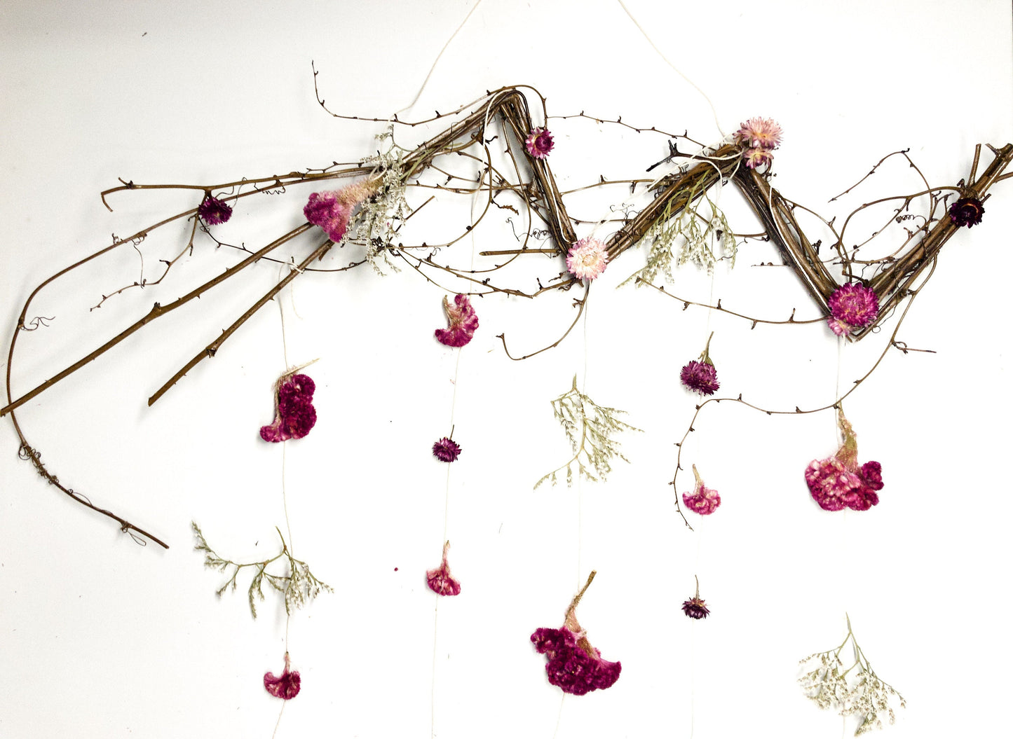 Floral Wall Decor, Dried Flowers, Art, Floral, Wall, Branches, Twigs, Preserved, Nursery, Bedroom Decor, Nook Decor, Rustic Farmhouse
