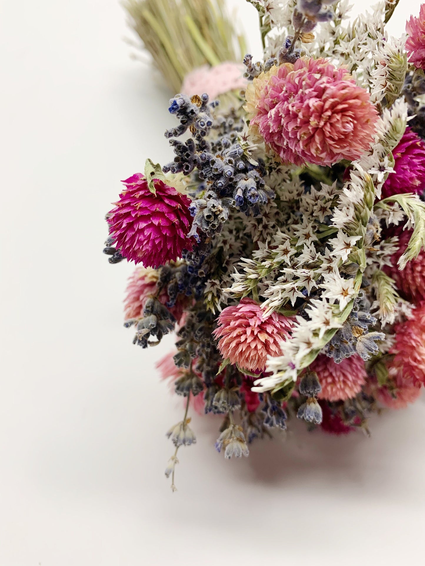 Wedding Bouquet, Valentine, Dried, Natural Flowers, Present, Flowers, Colorful, Light, Gentle, pink, purple, strawflowers, Lavender