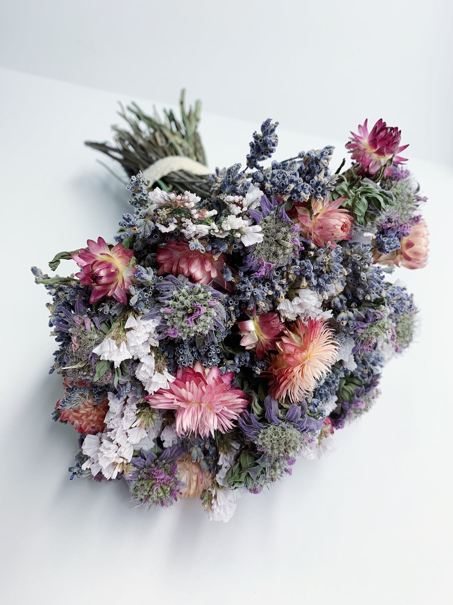Wedding Bouquet, Preserved, Dried Flowers, Bridal, Floral, Colorful, Bridesmaid, pink, blue, purple, Strawflowers, Lavander
