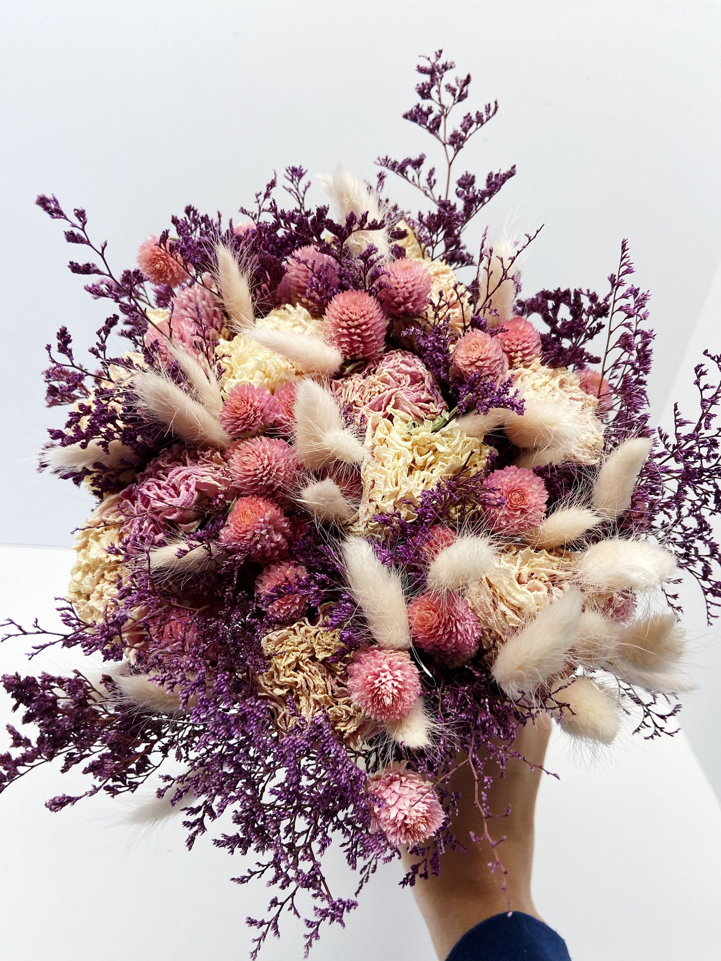 Wedding Bouquet, throw bouquet, home decoration, Peony, Pink, Purple, bunny tails, pink, burgundy, Caspia