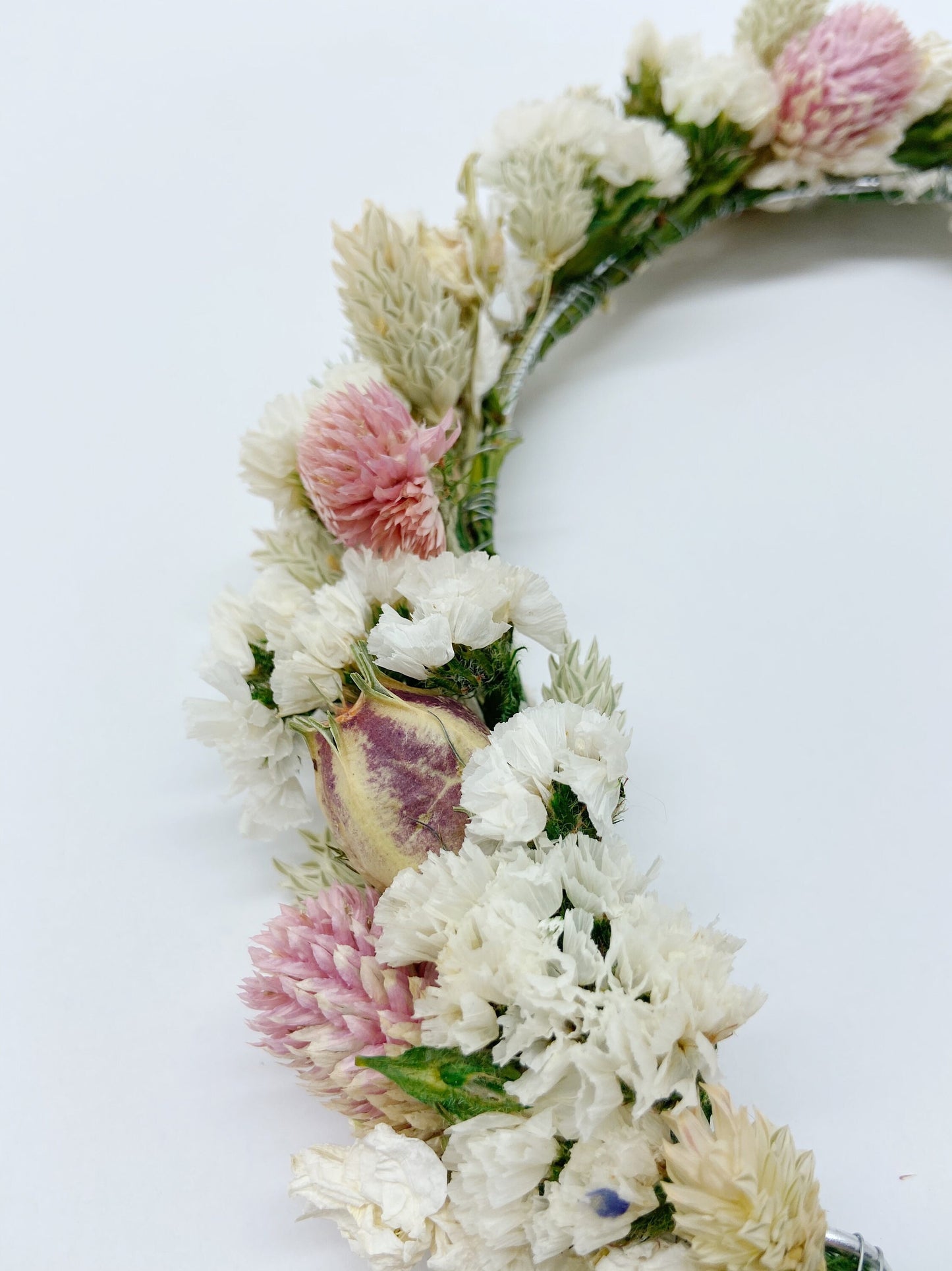 Wedding Head Wreath, Crown, Hoop, Wall Wreath, Halo, Boho, Wild Flower, Floral, Dried Flowers, Simple, Rustic, Preserved, Whimsical, Forest