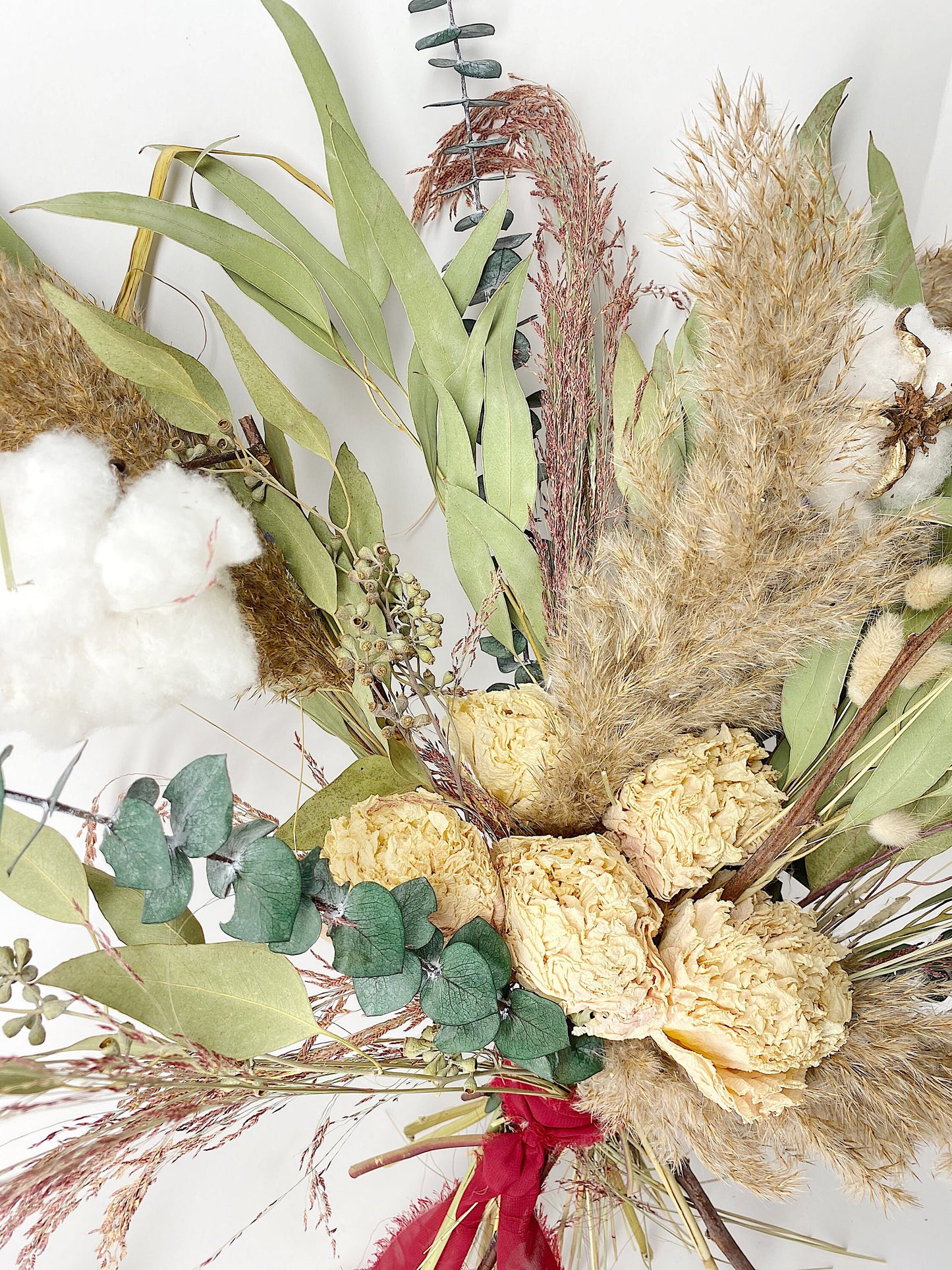 Extra Large Wedding Bouquet, Green White Bridal, Cotton, Peonies, Preserved Flowers, Dried Flowers, Pampas Grass, Modern, Decor, Bunny Tails