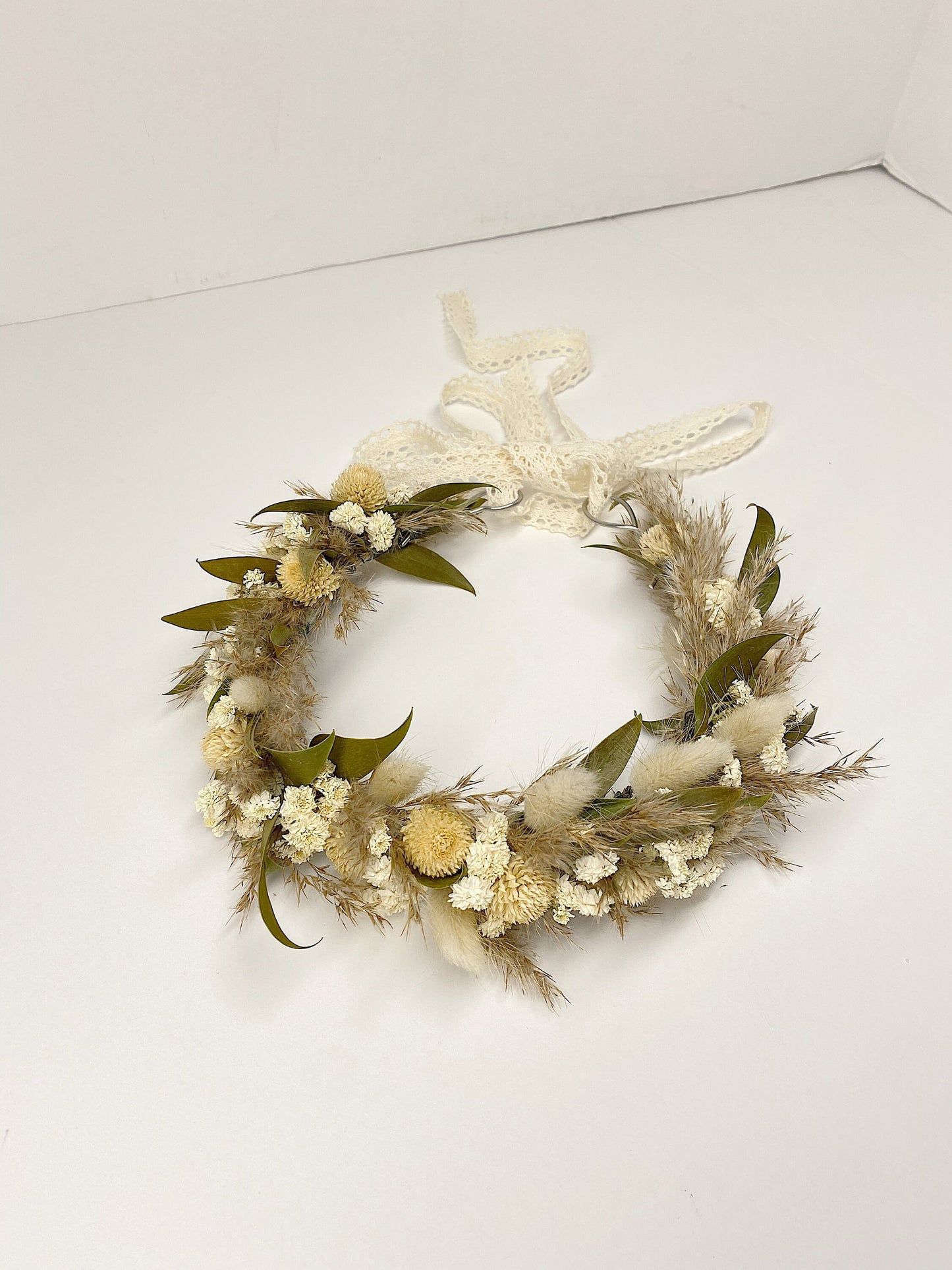 Head Wreath, Hair Comb, Natural Flowers, Head Decoration, Dried Flowers, Neutral, Cute, Bridal, Flower Girl, Photoshoot, Centerpiece, Cream