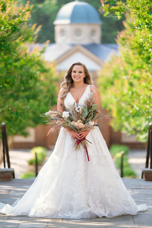 Extra Large Wedding Bouquet, Green White Bridal, Cotton, Peonies, Preserved Flowers, Dried Flowers, Pampas Grass, Modern, Decor, Bunny Tails