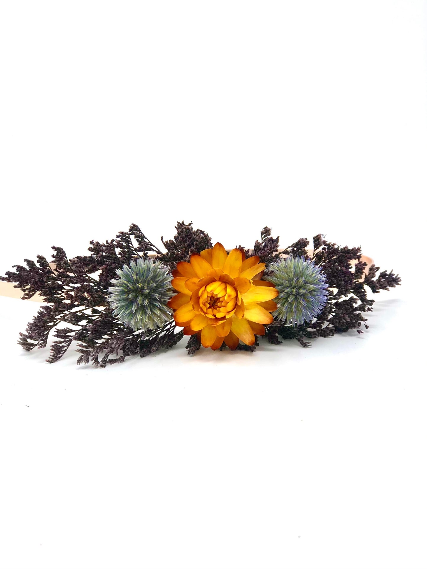 Hair Comb, Orange Dried Flowers, Preserved Flowers, Floral Comb, Hair Clip, Hair Accessories, Wedding Accessory, Simple, Wedding Corsage,