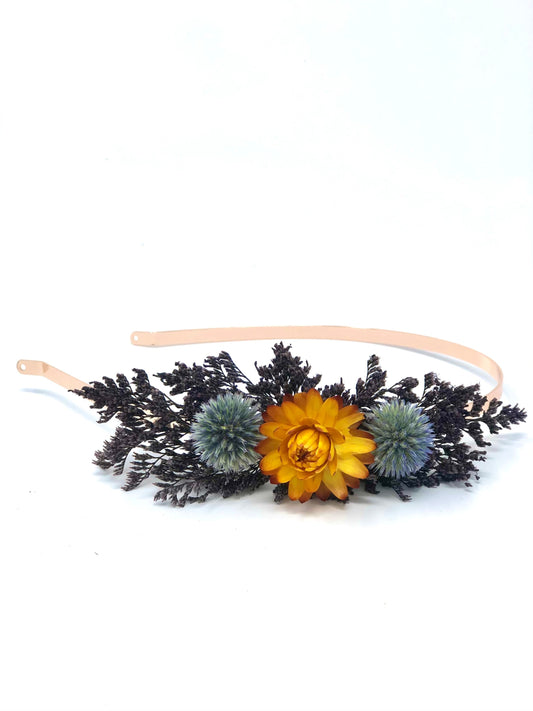 Hair Comb, Orange Dried Flowers, Preserved Flowers, Floral Comb, Hair Clip, Hair Accessories, Wedding Accessory, Simple, Wedding Corsage,