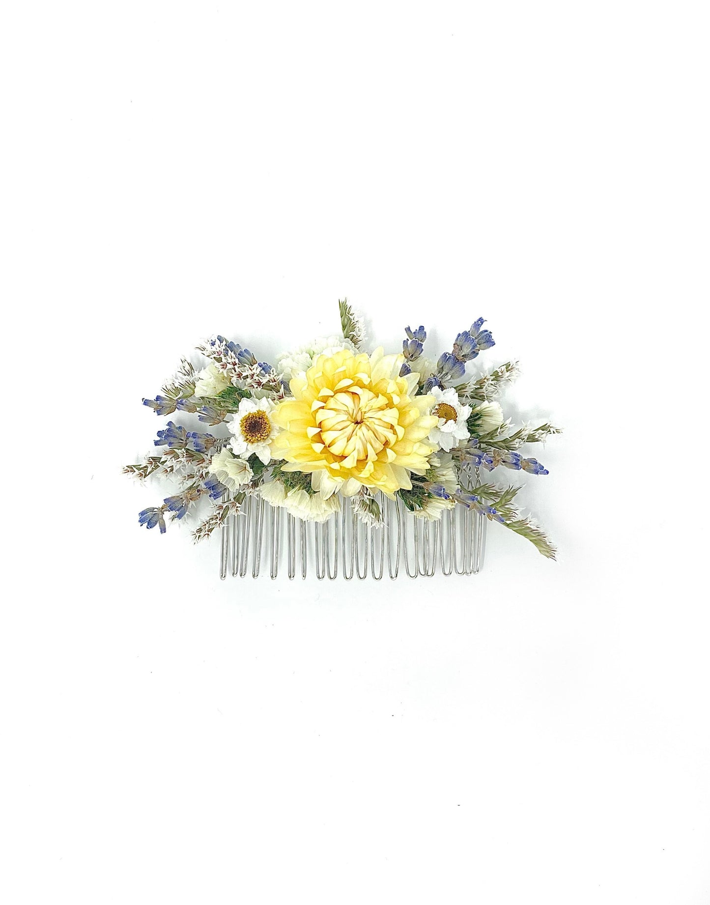 Hair Comb, Dried Flowers, Preserved Flowers, Floral Comb, Hair Clip, Hair Accessories, Wedding Accessory, Simple, Orange, Corsage, Prom