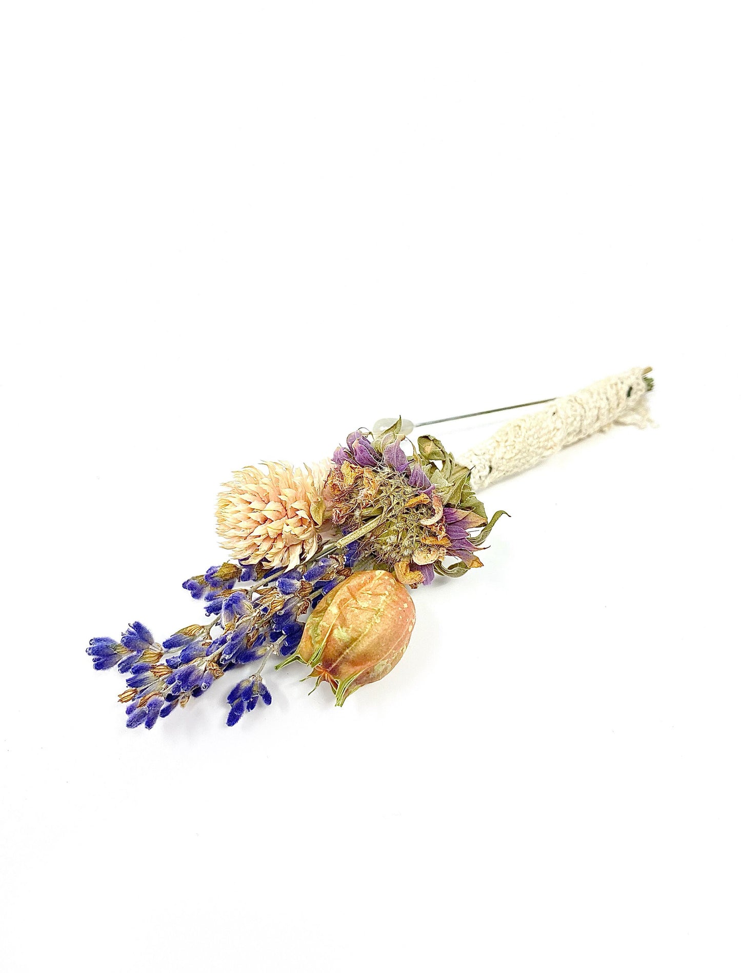 Boutonniere, Dried Flowers, Wedding Accessories, Preserved Floral, Bridal, Lavender, Nigella, Pink and Purple, Blue