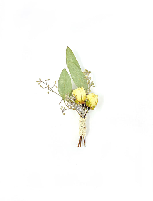 Wedding Boutonniere, Dried Roses, Wedding Accessory, Bridal, Simple, Dried Flowers, Neutral, White and Green, Decor, Dried Boutonneire