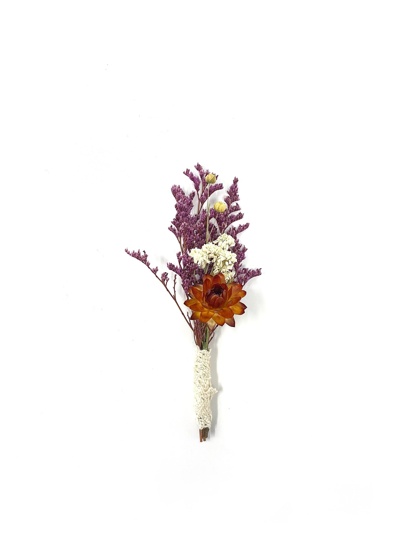 Floral Bouquet, Wedding, Purple and Orange, Dried Flowers, Bridal, Caspia, House Decor, Preserved Flowers, Straw Flowers, Fall