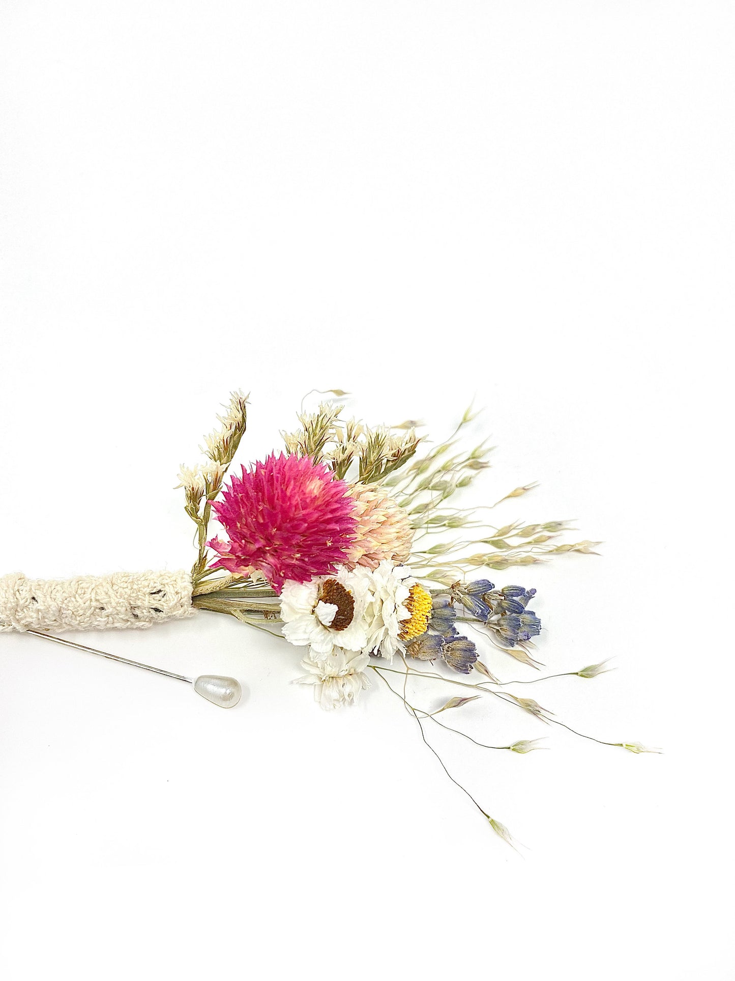 Wedding Boutonniere, Preserved Floral, Dried Flowers, Bridal Accessories, Decor, Lavender, Ammobium, German Statice