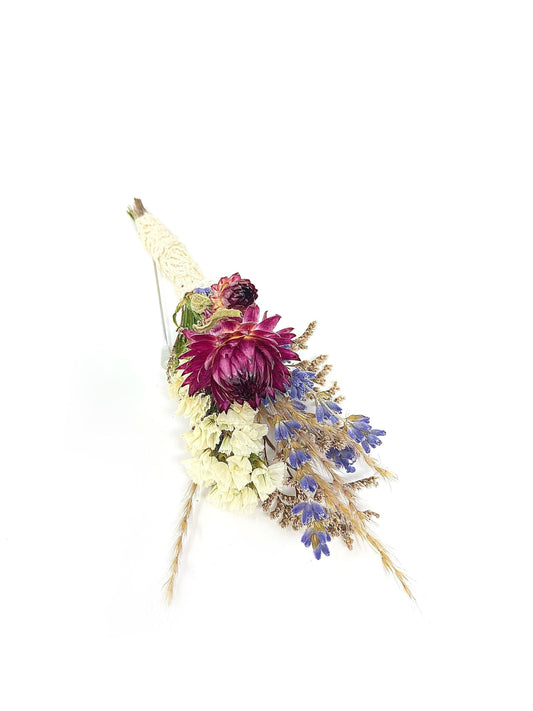 Wedding Boutonniere, Preserved Floral, Dried Flowers, Bridal Accessories, Decor, Strawflowers, Lavender