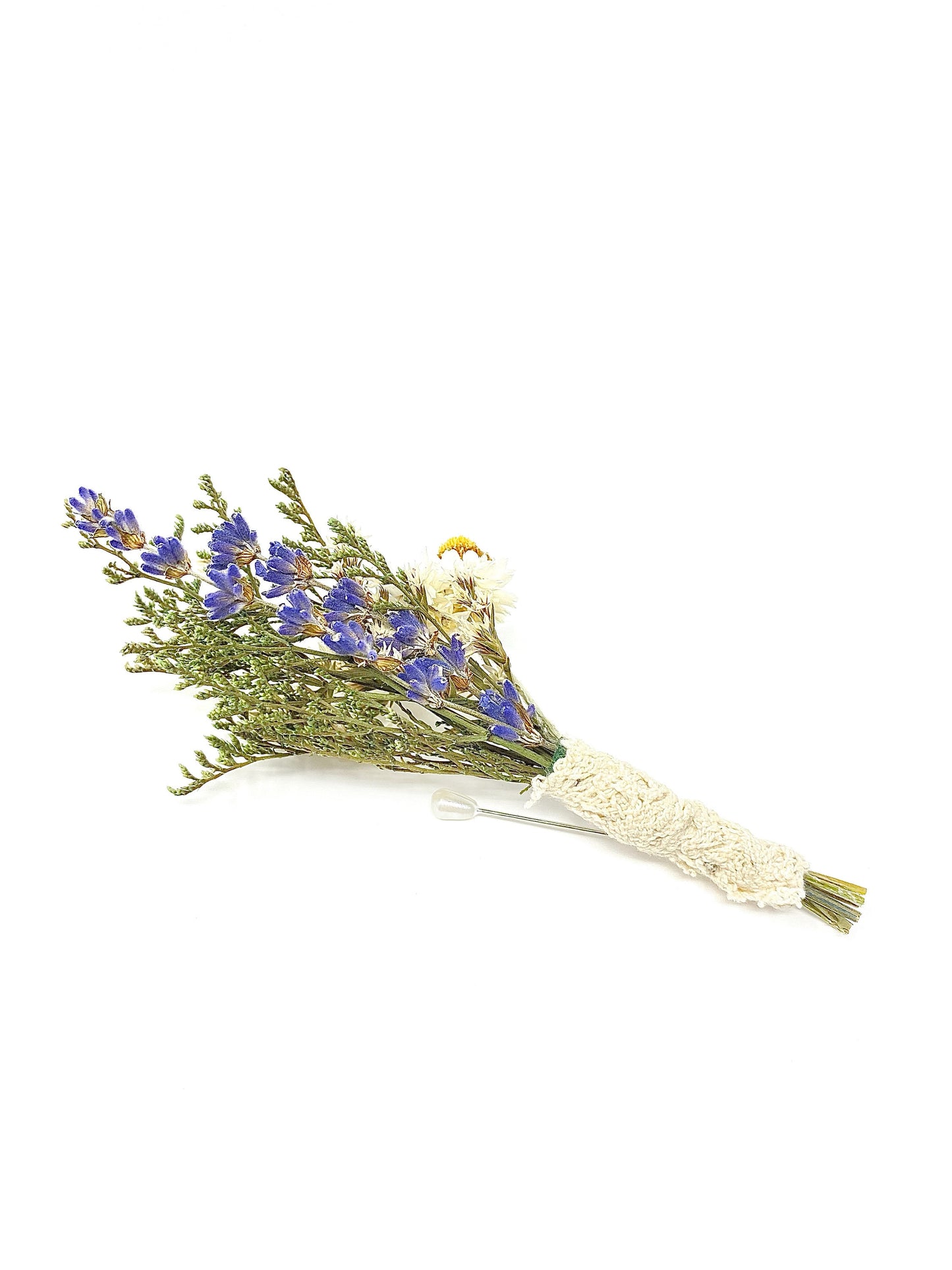 Boutonniere, Dried Flowers, Wedding Accessories, Preserved Floral, Bridal, Lavender, Decor, Ammobium, German Statice
