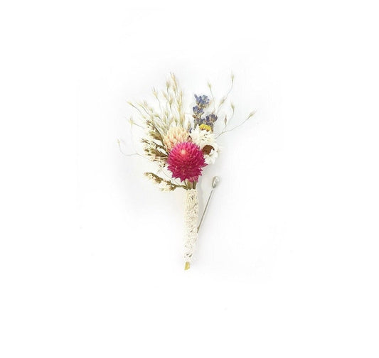 Wedding Boutonniere, Preserved Floral, Dried Flowers, Bridal Accessories, Decor, Lavender, Ammobium, German Statice