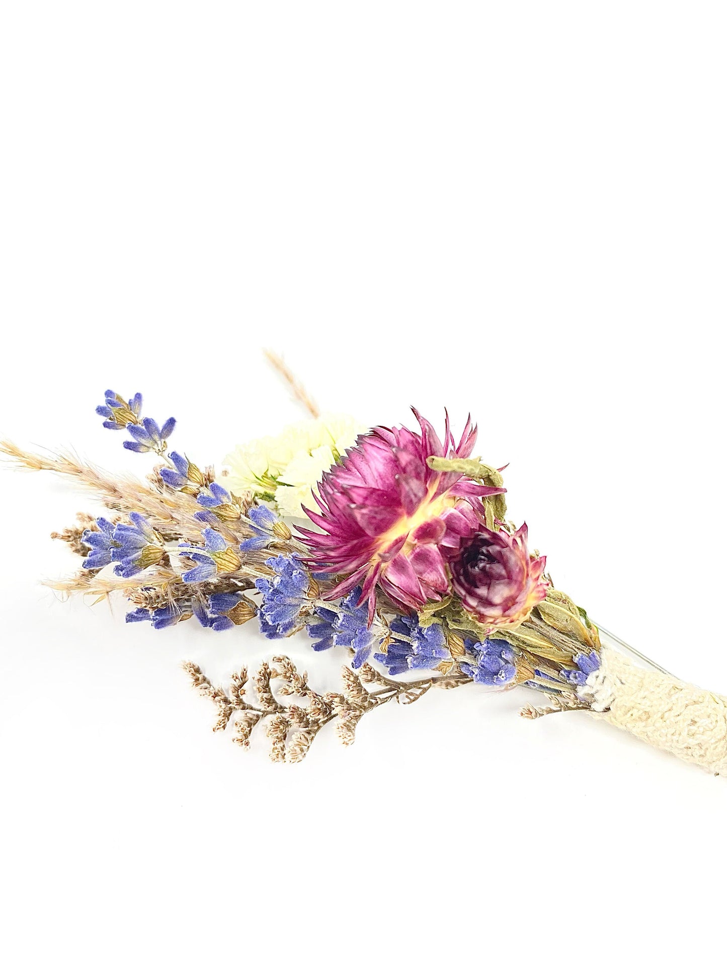 Wedding Boutonniere, Preserved Floral, Dried Flowers, Bridal Accessories, Decor, Strawflowers, Lavender