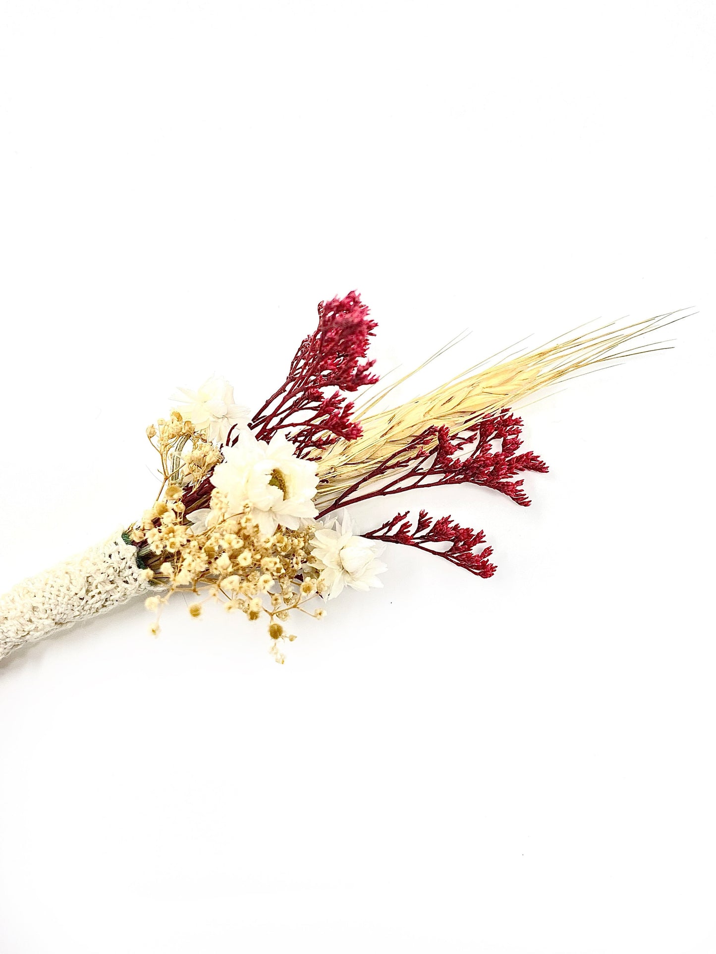 Wedding Boutonniere, Dried Flowers, Bridal Accessories, Preserved Floral, Prom, Ammobium, Red and White, Caspia