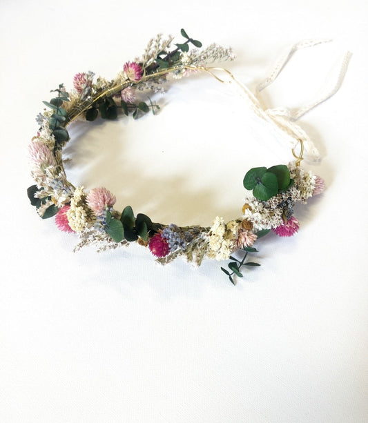 Wedding Head Wreath, Crown, Hoop, Wall Wreath, Halo, Boho, Wild Flower, Floral, Dried Flowers, Simple, Rustic, Preserved, Whimsical, Forest