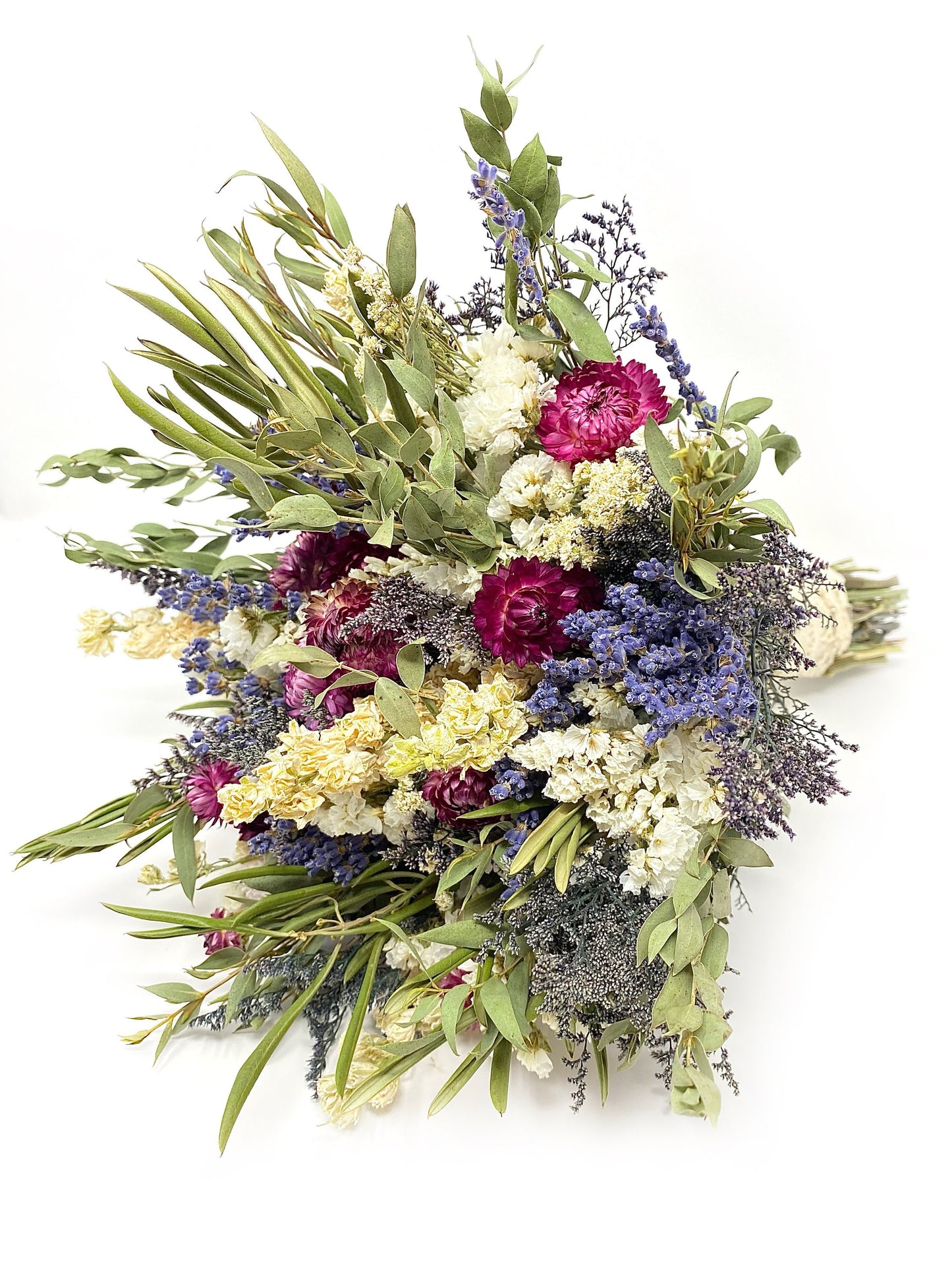 Wedding Bouquet, Lavender, Bridal, Preserved Flowers, Dried Flower Bouquet, Summer, Purple, Greenery, Simple, White,