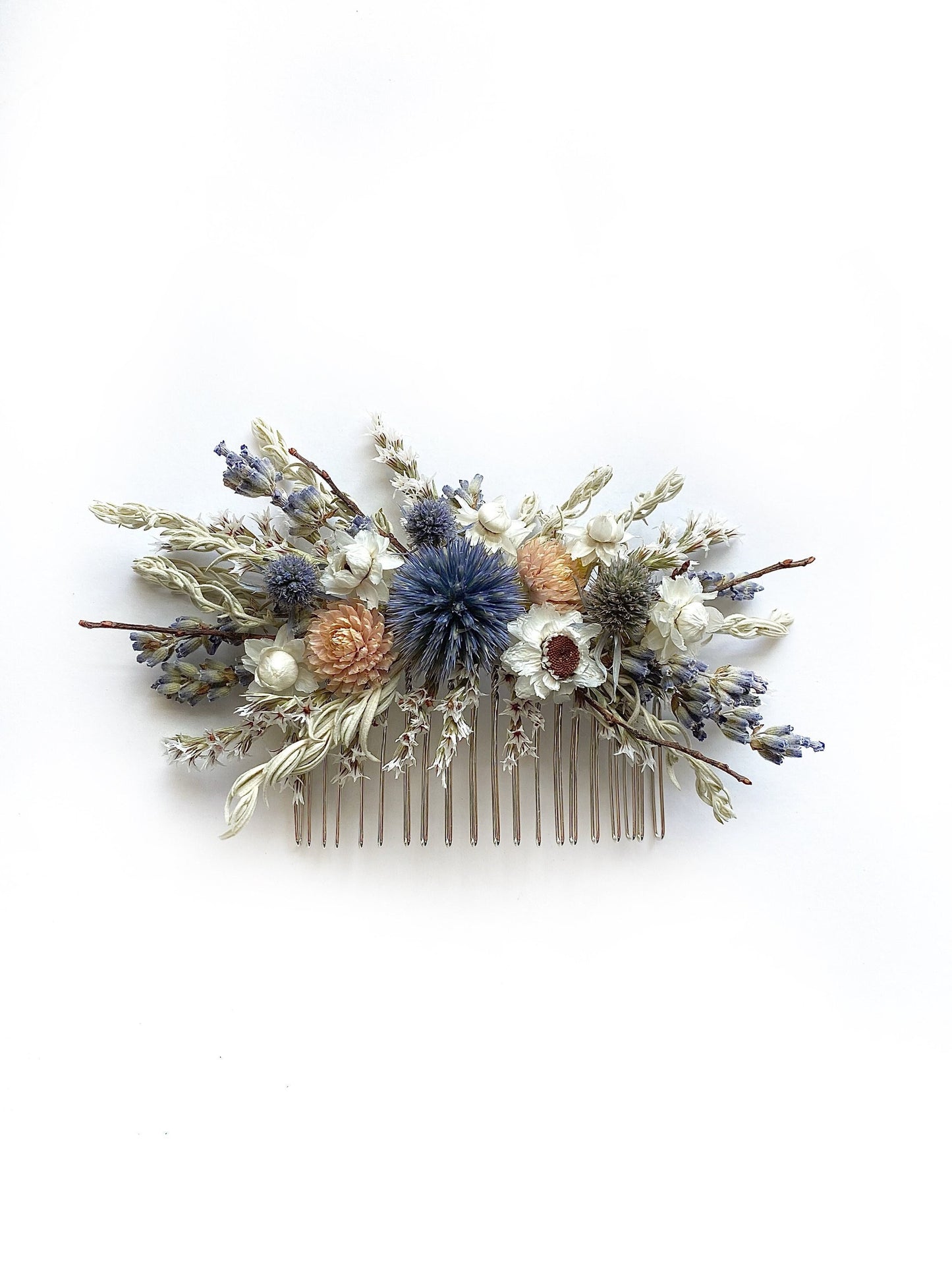 Hair Comb, Summer Hair Pins, Dried flowers, Preserved, Floral Comb, Clip, Wedding, Corsage, Prom, Bridal, Pink, Blue, White, Natural