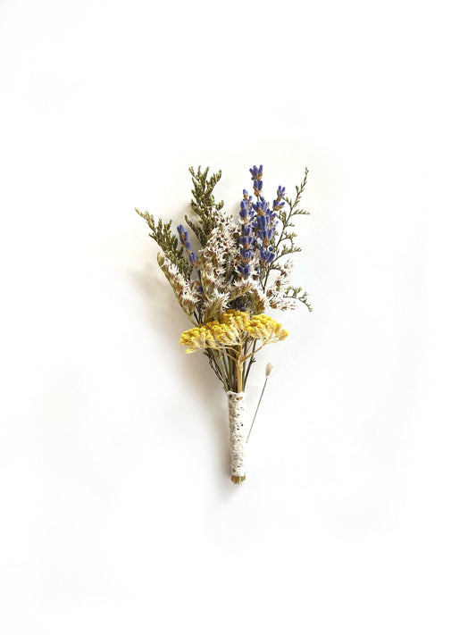 Wedding Boutonniere, Dried Flowers, Preserved Floral, Decor, Lavender, German Statice, Bridal Accessories