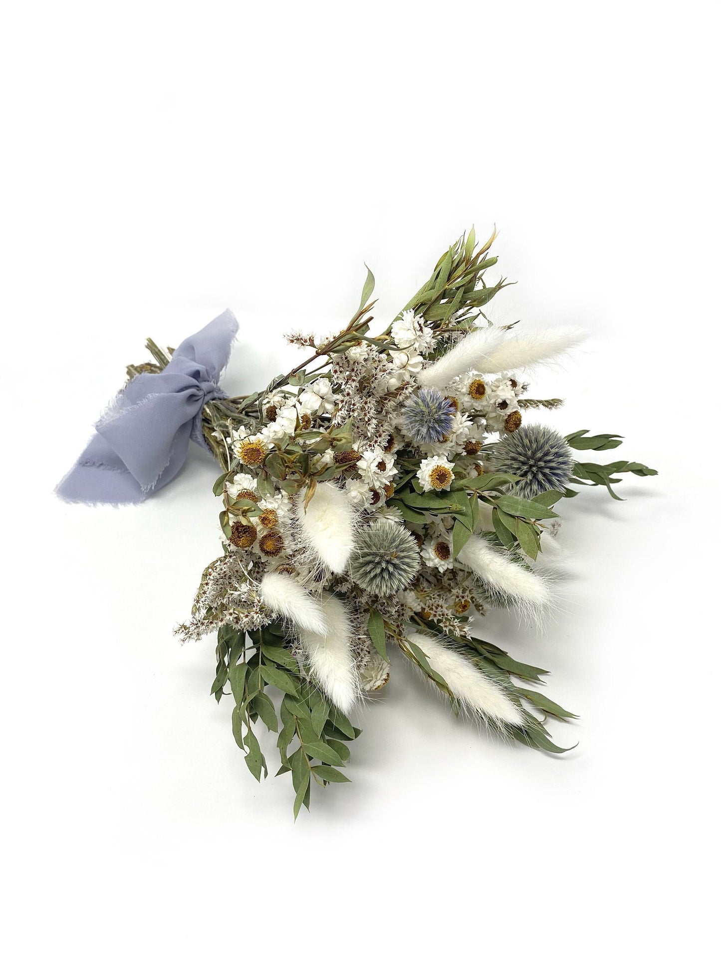 Wedding Bouquet, Dried Flowers, Preserved Floral, Rustic, Ammobium, bunny tails, Bridal, Winter, Throw Bouquet, Spring, Blue and White