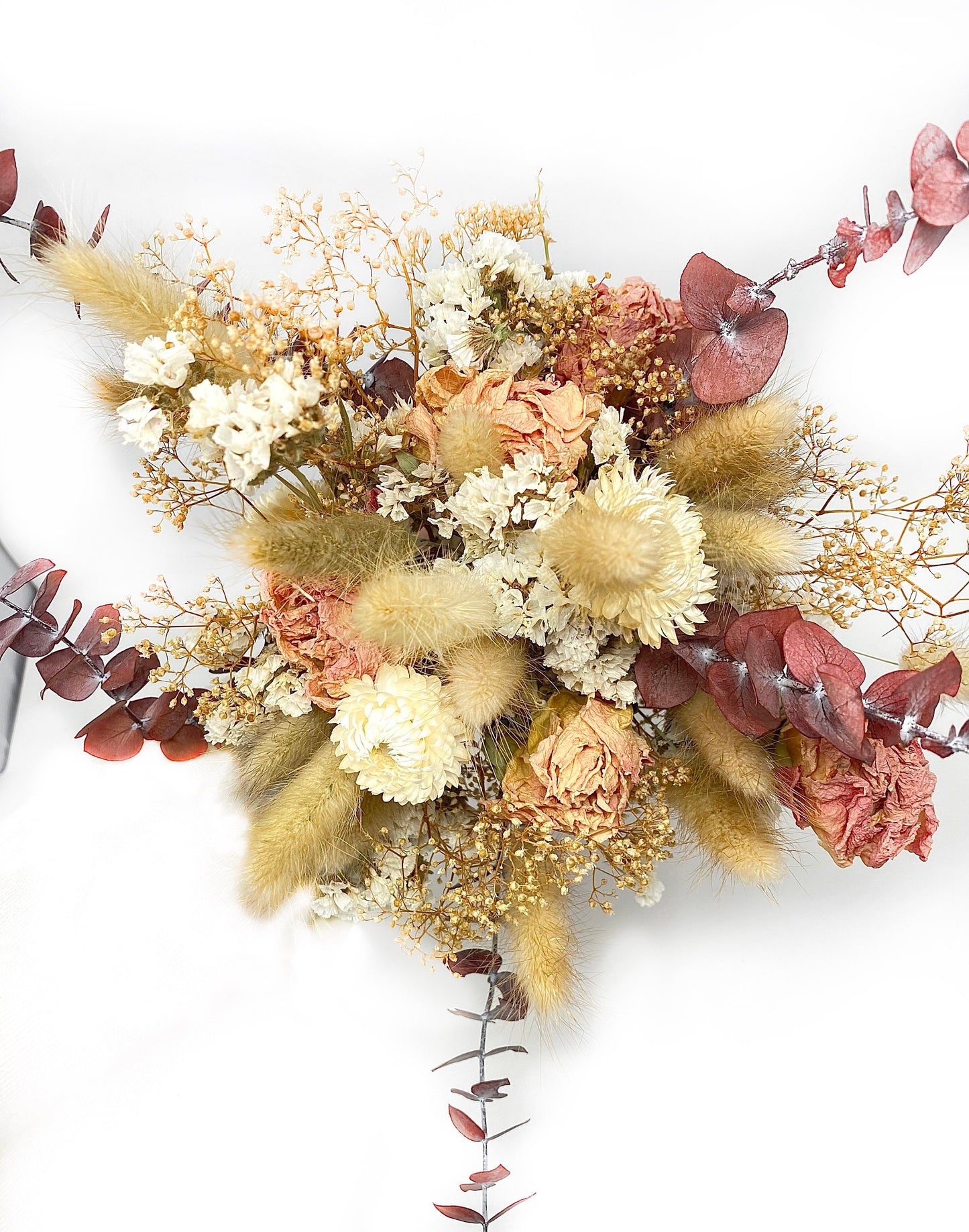 Fall Bouquet, Wedding, Dried Flowers, Majestic, Preserved Floral, Bridal, Ribbon, Neutral Colors, Peonies, Gift Bouquet, Bunny Tails