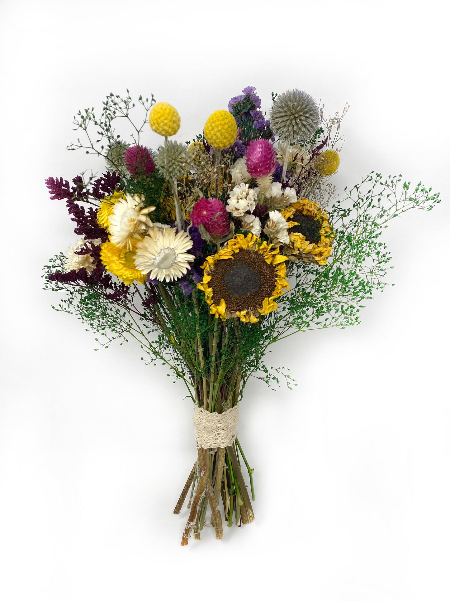 Colorful Bouquet, Wildflowers, Wedding Flowers, Purple, sunflowers, Caspia, mini gyp, safflower, house decor, Throw Boquet, Pink, Blue