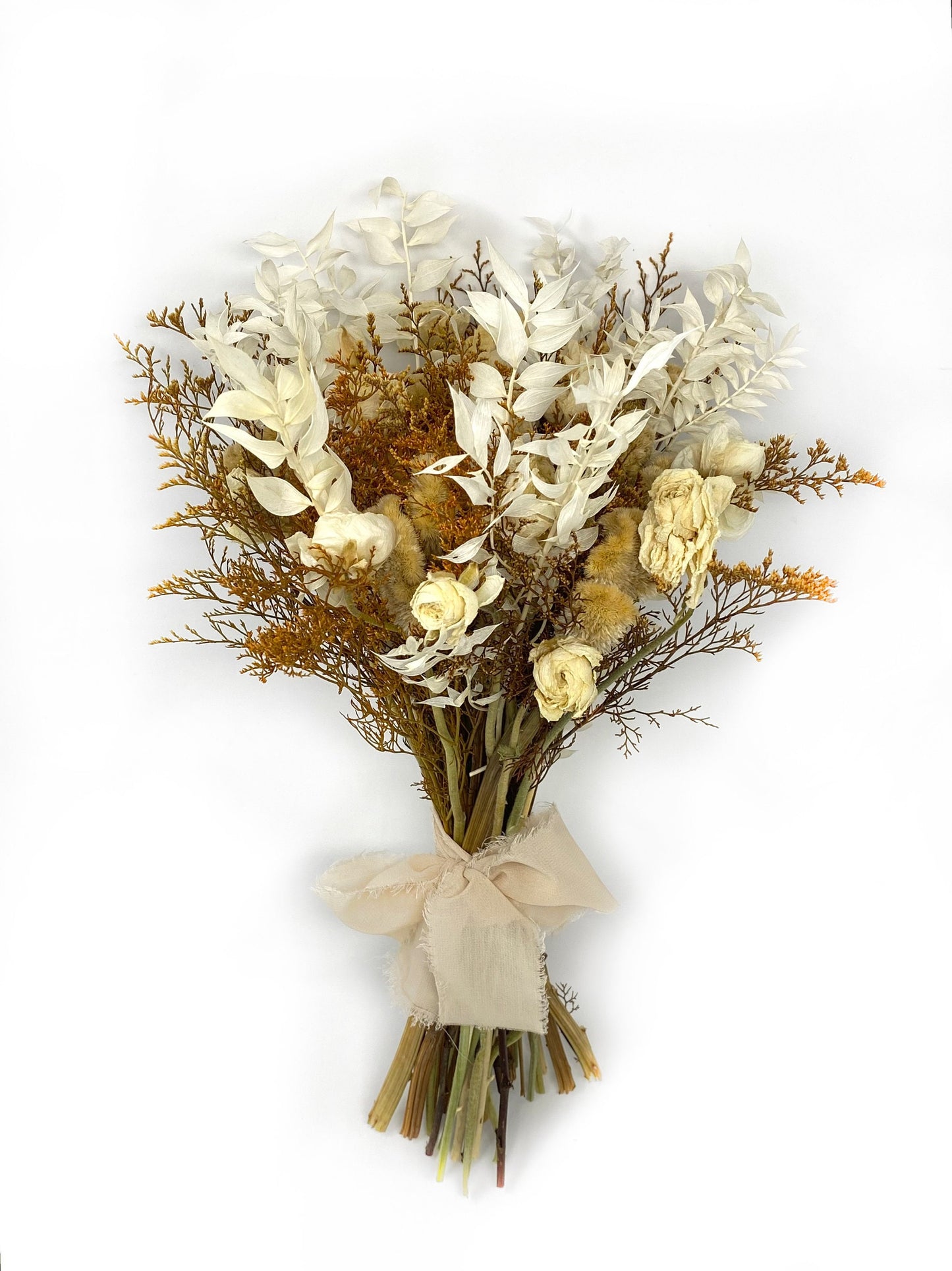 Fall Bouquet, Wedding Flowers, Floral Arrangement, Dried Flowers, Preserved, Dried Flowers, Bridal, Natural, Orange and White , Home Decor